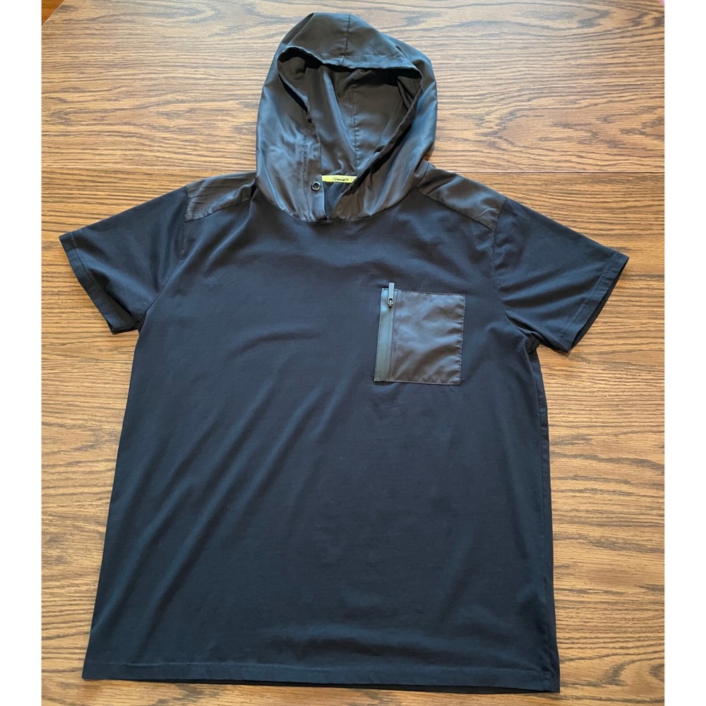SOBK Straight Outta Brooklyn Hooded Short Sleeve Black Pullover Shirt XL‎